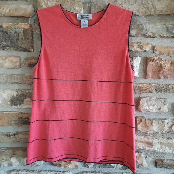 Style & Co Silk Blend Cardigan Med with Tank Top Small,  Set Coral Blue - Picture 3 of 12